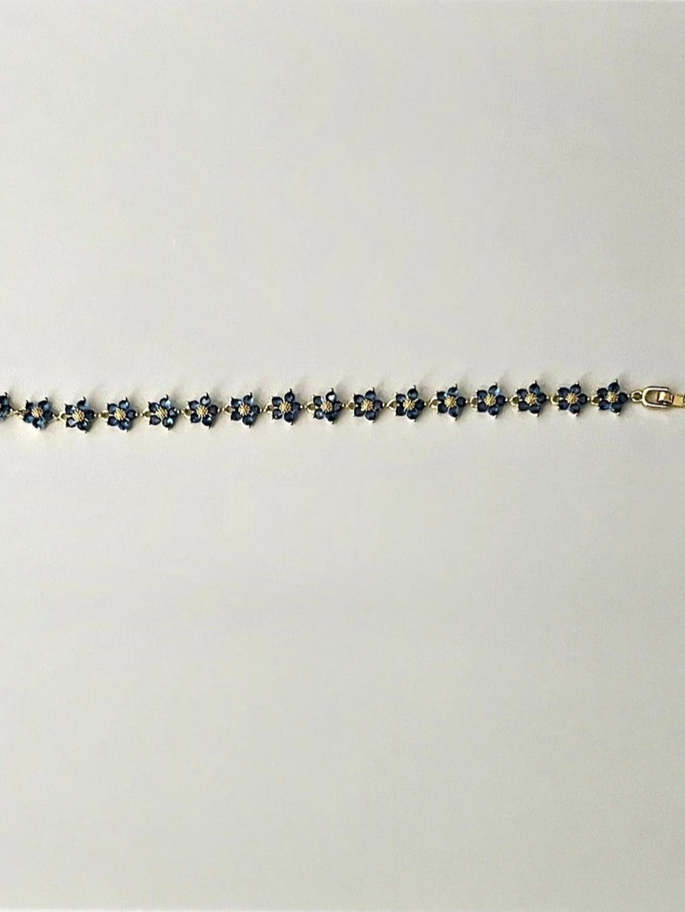 Floral Blue & Gold Bracelet Like New